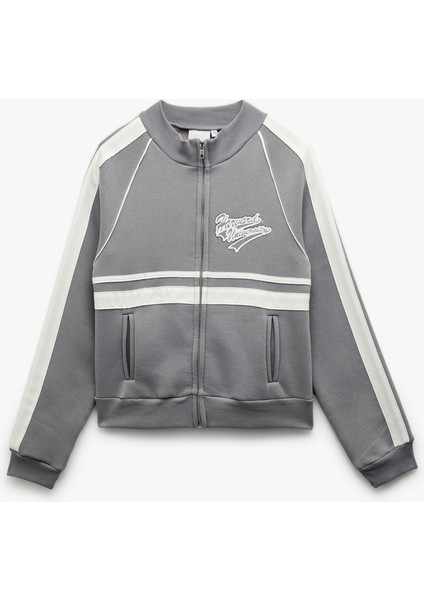 Harvard Lisanslı Fermuarlı Şardonlu Baskılı Sweatshirt