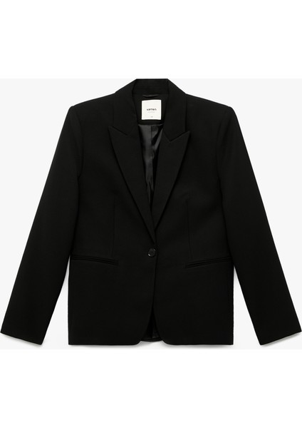 Krep Kumaş Astarlı Düğmeli Uzun Kollu Kruvaze Blazer Ceket modelleri