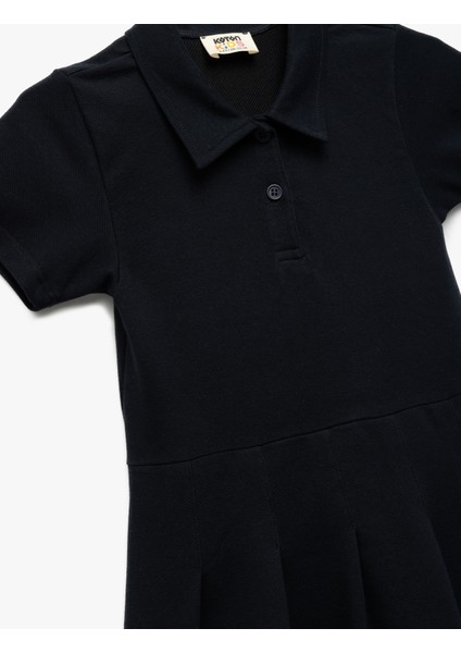 Kısa Kollu Düğme Kapamalı Pamuklu Gömlek Elbise modelleri