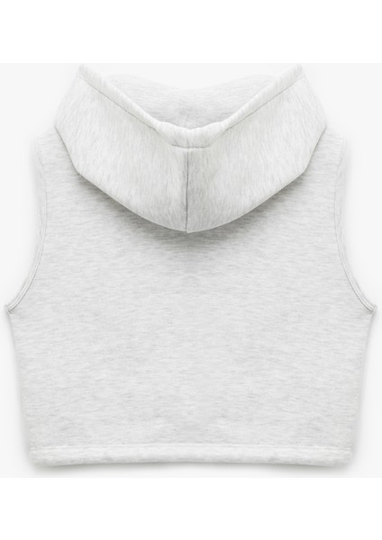 Kapüşonlu Kolsuz Kanguru Cepli Şardonlu Fermuarlı Sweatshirt fırsatları