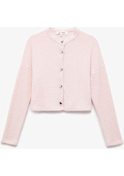 Uzun Kollu Bisiklet Yaka Düğmeli Hırka modelleri