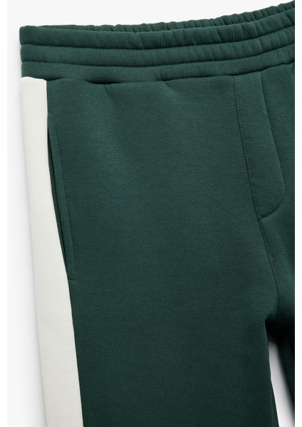 Şardonlu Cep Detaylı Renk Kontrastlı Beli Lastikli Eşofman Altı indirimleri