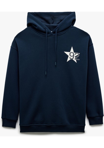 Uzun Kollu Kapüşonlu Şardonlu Arkası Baskılı Oversize Sweatshirt modelleri