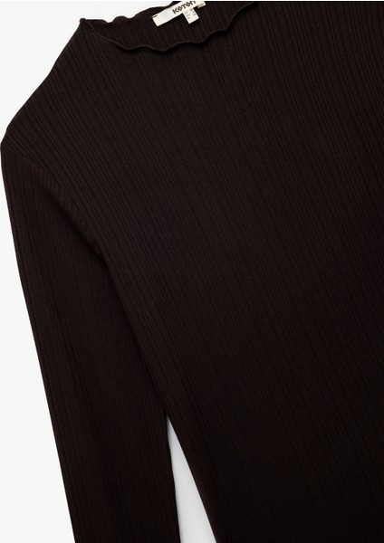 Kaşkorse Viskon Slim Fit Uzun Kollu Hafif Dik Yaka Tişört fırsatları