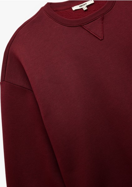 Üç Iplik Şardonlu Uzun Kollu Bisiklet Yaka Oversize Sweatshirt indirimleri