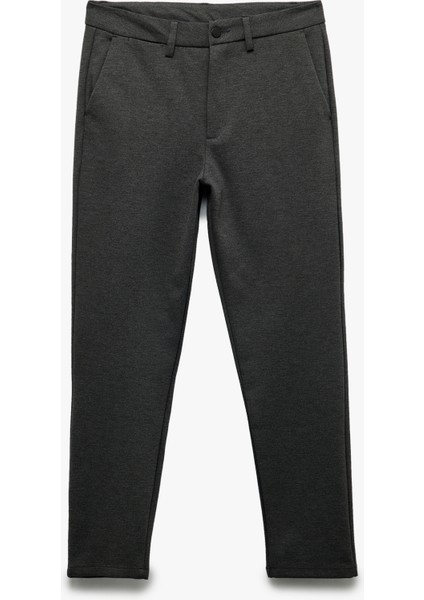 Cep Detaylı Düğmeli Slim Fit Kumaş Pantolon