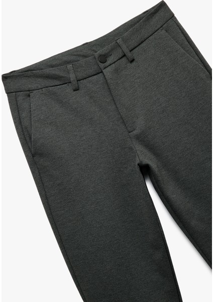 Cep Detaylı Düğmeli Slim Fit Kumaş Pantolon modelleri