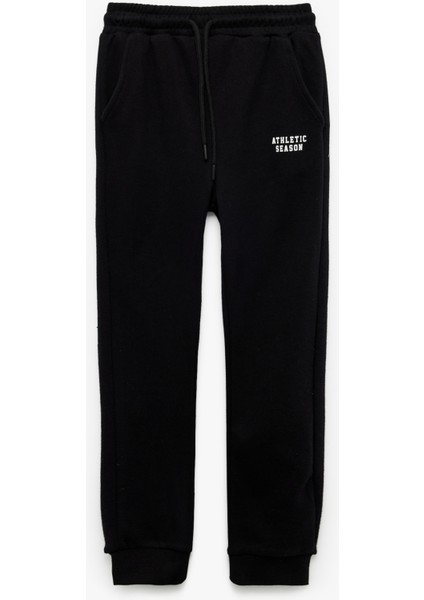 Pamuklu Baskılı Beli Lastikli Jogger Eşofman Altı