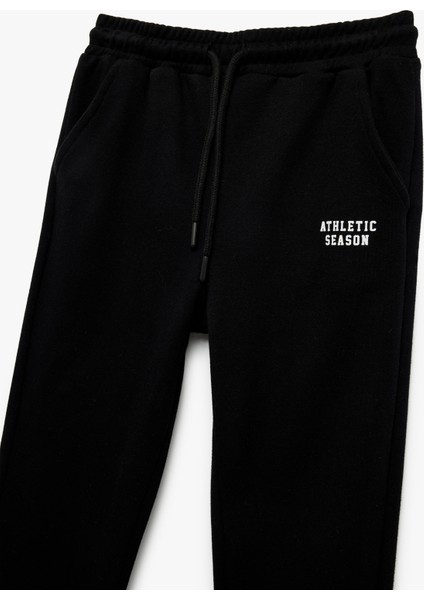 Pamuklu Baskılı Beli Lastikli Jogger Eşofman Altı
