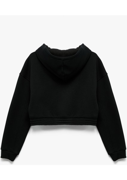 Şardonlu Uzun Kollu Fermuarlı Kapüşonlu Oversize Sweatshirt fırsatları
