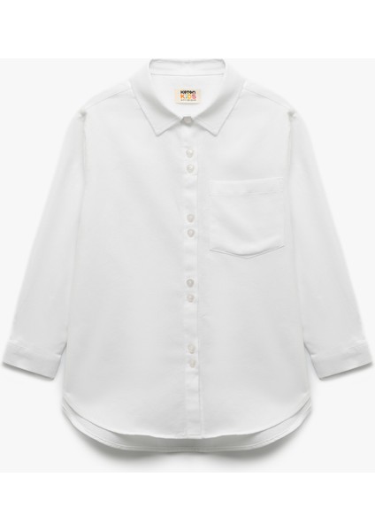 Pamuklu Uzun Kollu Cep Detaylı Basic Gömlek