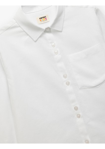 Pamuklu Uzun Kollu Cep Detaylı Basic Gömlek modelleri