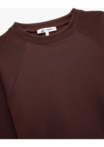 Üç Iplik Şardonlu Dikiş Detaylı Bisiklet Yaka Oversize Sweatshirt indirimleri