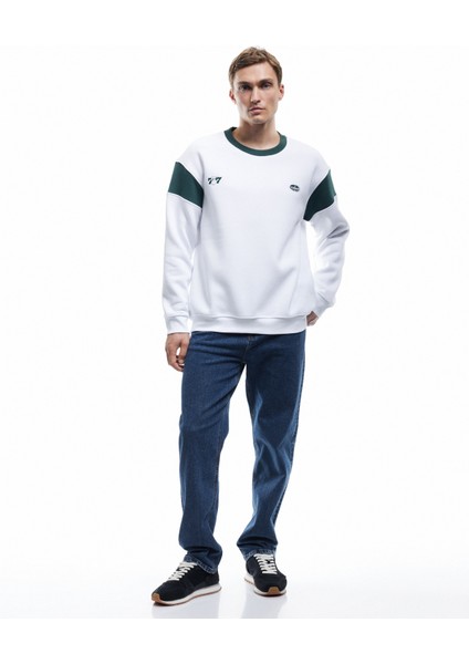 Şardonlu Uzun Kollu Bisiklet Yaka Arkası Baskılı Sweatshirt fiyatları