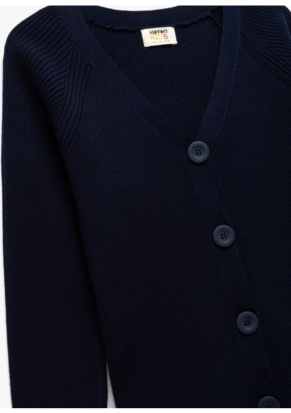 V Yaka Uzun Kollu Düğmeli Triko Hırka modelleri