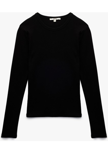 Pamuklu Slim Fit Kaşkorse Uzun Kollu Bisiklet Yaka Tişört modelleri