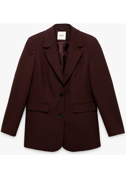 Regular Fit Kapaklı Cep Detaylı Uzun Kollu Kruvaze Blazer Ceket