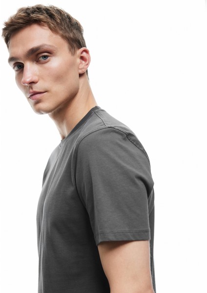 Pamuklu Kısa Kollu Bisiklet Yaka Erkek Basic Tişört fiyatları