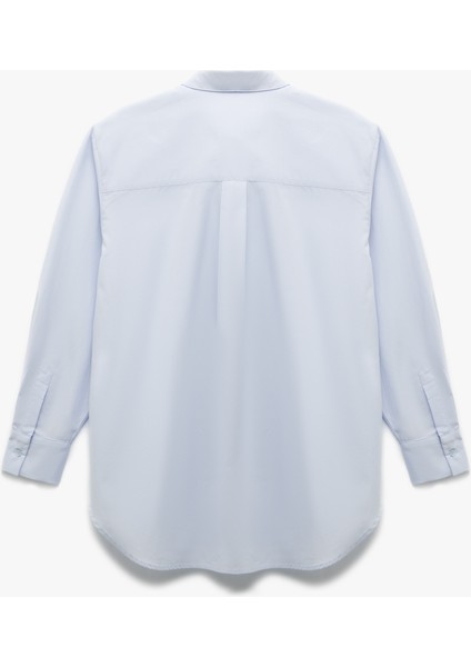 Rahat Kalıp Pamuklu Klasik Yaka Uzun Kollu Poplin Gömlek fiyatları