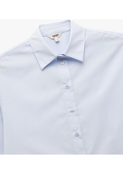 Rahat Kalıp Pamuklu Klasik Yaka Uzun Kollu Poplin Gömlek modelleri