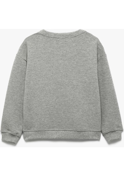 Uzun Kollu Bisiklet Yaka Şardonlu Basic Sweatshirt fiyatları