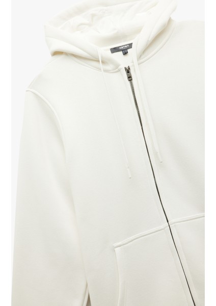 Uzun Kollu Şardonlu Fermuarlı Kanguru Cepli Sweatshirt indirimleri