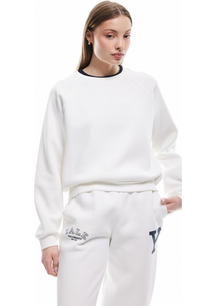 Üç Iplik Şardonlu Dikiş Detaylı Bisiklet Yaka Oversize Sweatshirt fiyatları