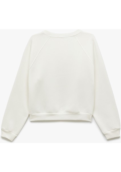 Üç Iplik Şardonlu Dikiş Detaylı Bisiklet Yaka Oversize Sweatshirt fırsatları