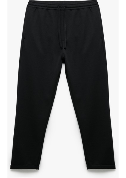 Straight Fit Pike Kumaş Cep Detaylı Beli Bağcıklı Eşofman Görünümlü Pantolon