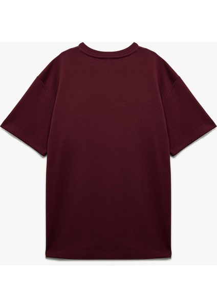 Pamuklu Kısa Kollu Pike Kumaş Bisiklet Yaka Basic Oversize Tişört fiyatları