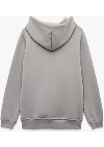 Köpek Baskılı Şardonlu Kanguru Cepli Kapüşonlu Sweatshirt fırsatları