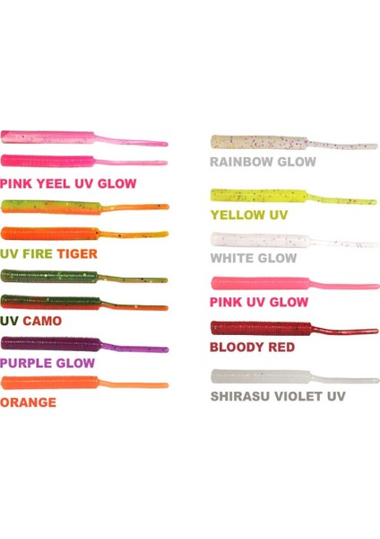 Tıny Worm Tpr 5cm, 18AD Yapay Suni Yem White Glow