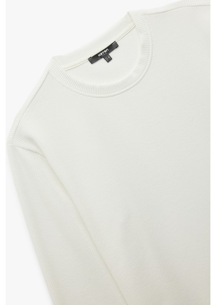Uzun Kollu Bisiklet Yaka Basic Sweatshirt indirimleri