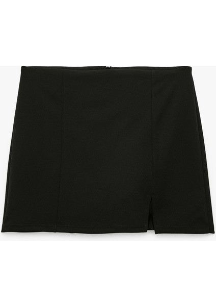 Krep Scuba Kumaş Mini Şort Etek