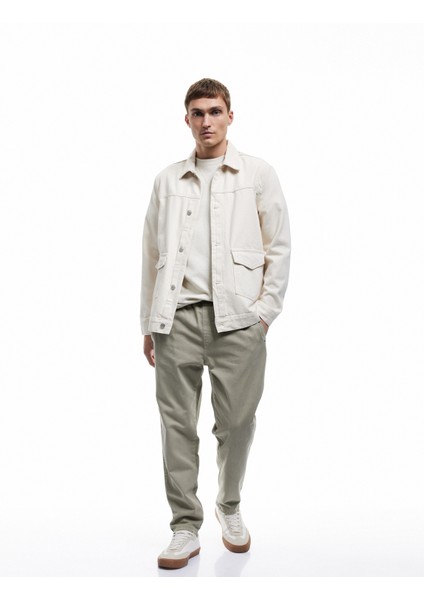 Cep Detaylı Pamuklu Straight Fit Beli Bağcıklı Gabardin Pantolon fiyatları