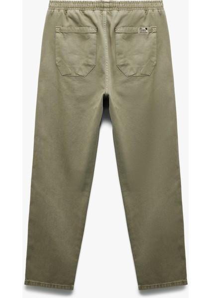 Cep Detaylı Pamuklu Straight Fit Beli Bağcıklı Gabardin Pantolon fırsatları