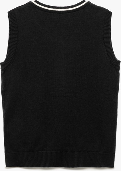 Regular Fit Şerit Detaylı Kolsuz V Yaka Triko Süveter fiyatları