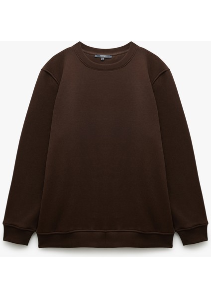 Pamuklu Uzun Kollu Bisiklet Yaka Erkek Basic Sweatshirt modelleri