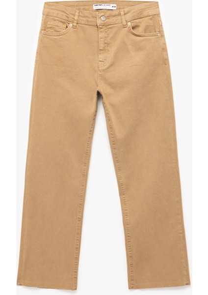Kesik Paça Basic Denim Pantolon