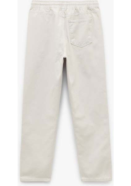 Pamuklu Cep Detaylı Beli Bağcıklı Kanvas Pantolon fırsatları