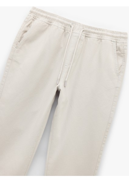 Pamuklu Cep Detaylı Beli Bağcıklı Kanvas Pantolon indirimleri