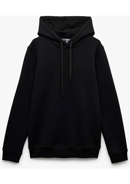 Şardonlu Uzun Kollu Basic Kapşonlu Sweatshirt modelleri