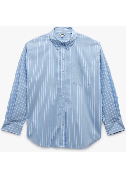 Klasik Yaka Uzun Kollu Oversize Poplin Gömlek modelleri