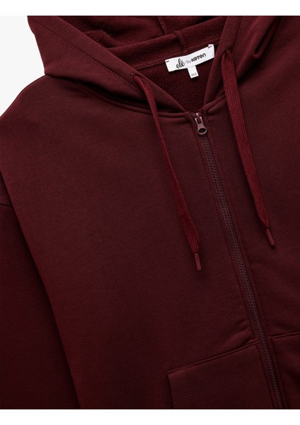 Şardonlu Kanguru Cep Detaylı Kapüşonlu Fermuarlı Oversize Sweatshirt modelleri