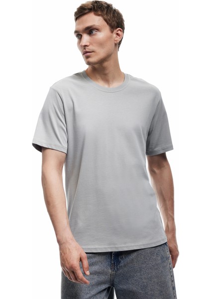 Bisiklet Yaka Regular Fit Pamuklu Kısa Kollu Tişört