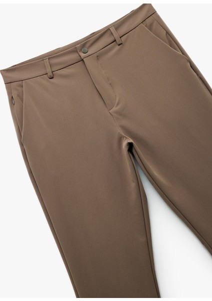 Slim Fit Cep Detaylı Düğmeli Esnek Kumaş Pantolon modelleri