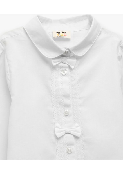 Pamuklu Uzun Kollu Fiyonk Detaylı Bebe Yaka Gömlek modelleri