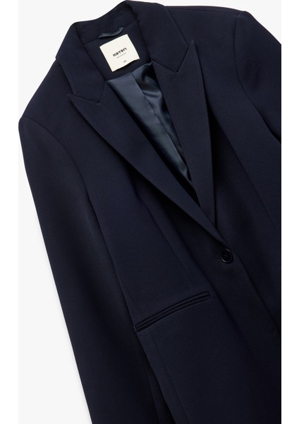 Krep Kumaş Astarlı Düğmeli Uzun Kollu Kruvaze Blazer Ceket modelleri