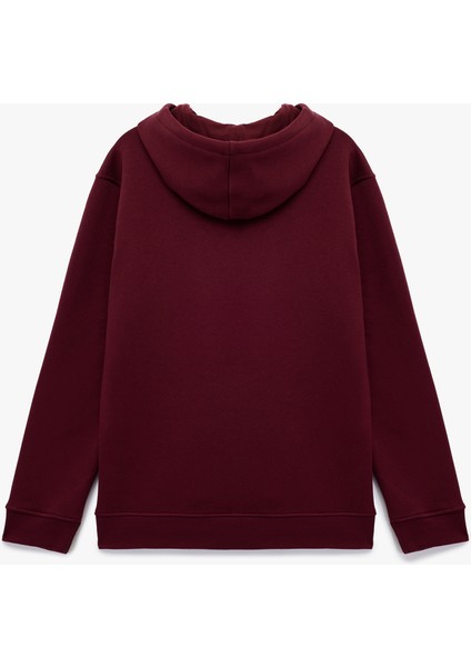 Şardonlu Uzun Kollu Basic Kapşonlu Sweatshirt fiyatları