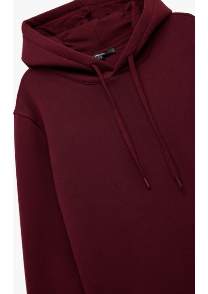 Şardonlu Uzun Kollu Basic Kapşonlu Sweatshirt modelleri
